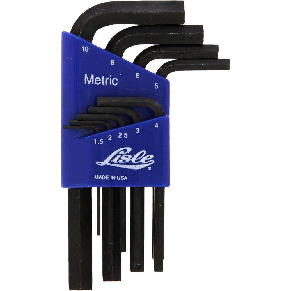 imageLisle 42500 12 Piece SAE Long Arm Hex Key Set in Steel CaseMetric Hex Key Set